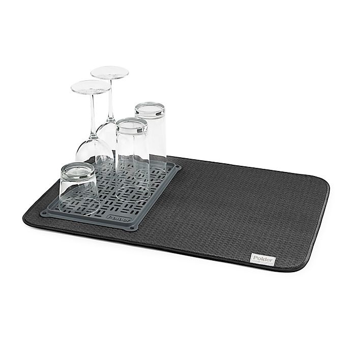 slide 1 of 1, Polder Dry Mat with Tray - Black, 1 ct