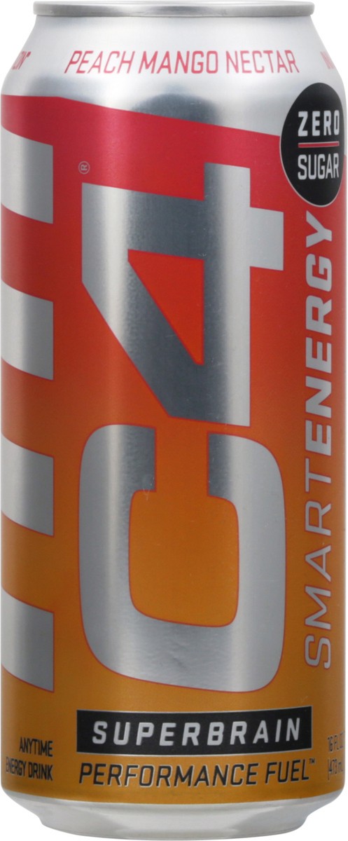 slide 6 of 9, C4 Sport Smart Energy Zero Sugar Peach Mango Nectar Energy Drink - 16 fl oz, 16 oz