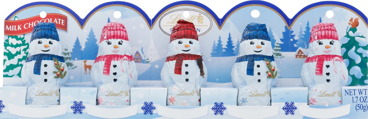 slide 1 of 5, Lindt Mini Snowmen Milk Chocolate, 5 ct; 1.7 oz