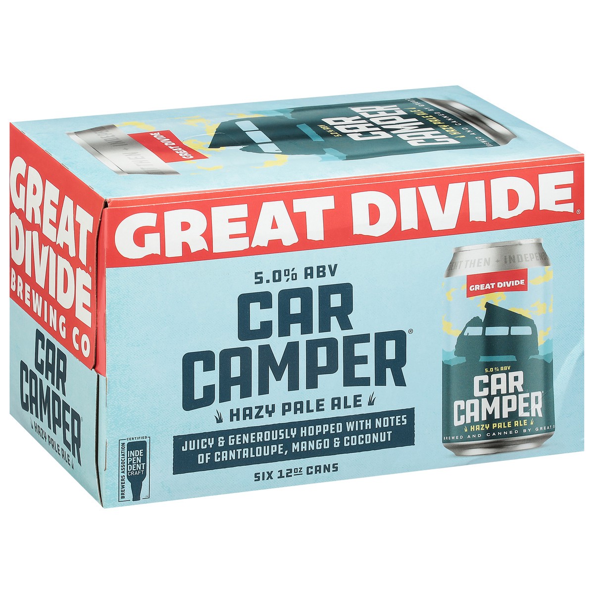 slide 7 of 9, Great Divide Brewing Co. Hazy Pale Ale Car Camper Beer 6 - 12 oz Cans, 6 ct; 12 oz