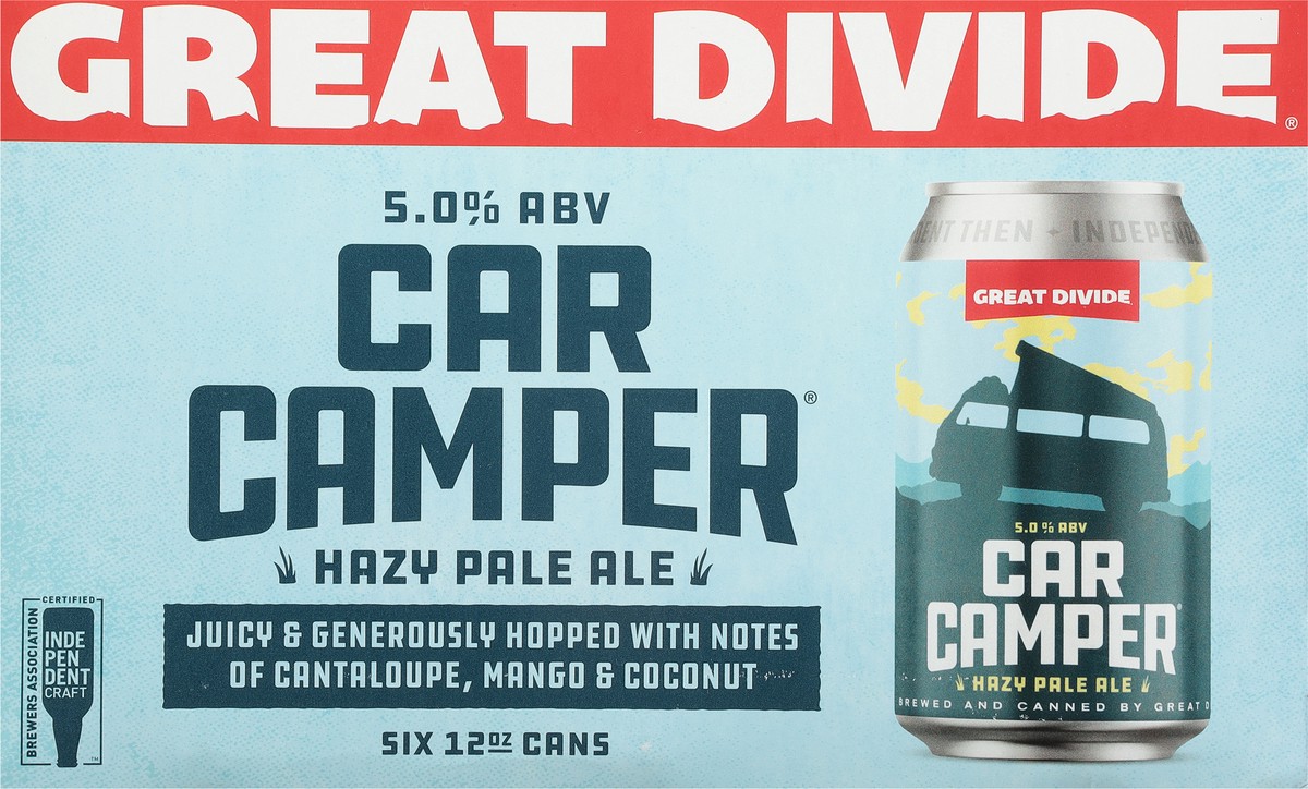 slide 8 of 9, Great Divide Brewing Co. Hazy Pale Ale Car Camper Beer 6 - 12 oz Cans, 6 ct; 12 oz