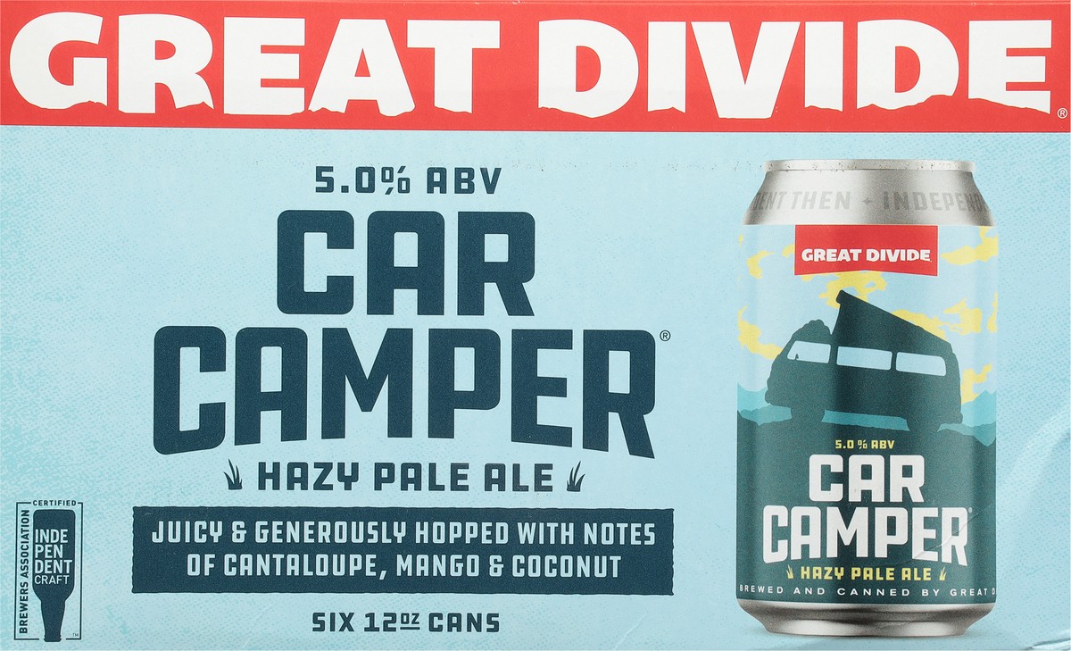 slide 2 of 9, Great Divide Brewing Co. Hazy Pale Ale Car Camper Beer 6 - 12 oz Cans, 6 ct; 12 oz