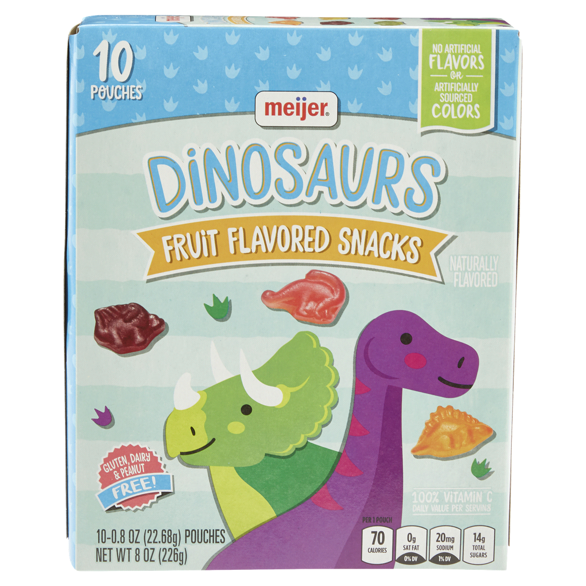 slide 1 of 5, Meijer Dinosaur Fruit Flavored Snacks, 10 ct, 8 oz