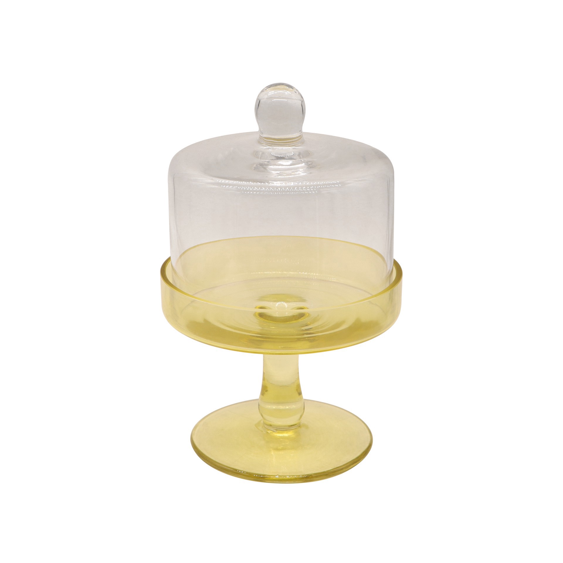 slide 2 of 2, 5.5" Yellow Glass Cake Stand By Ashland, 5.5 in
