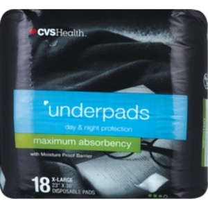 slide 1 of 1, CVS Health Day & Night Maximum Absorbency Underpads X-Large, 18 ct