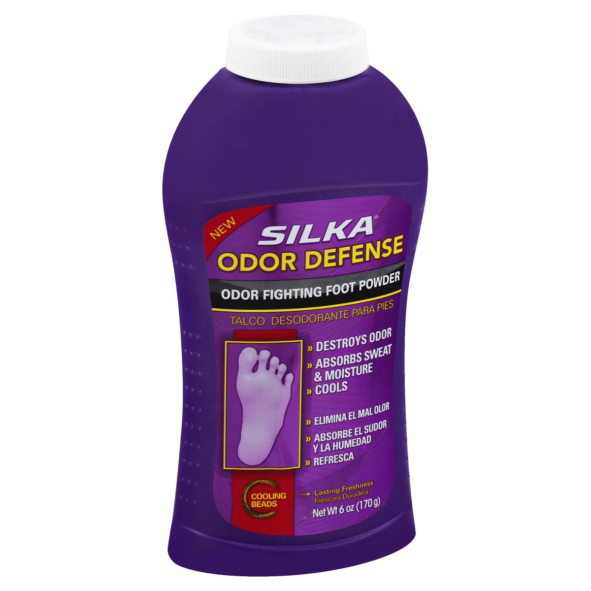 slide 3 of 12, Silka Odor Defense Odor Fighting Foot Powder 6 oz, 6 oz