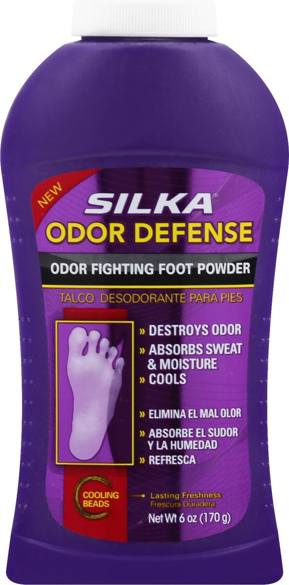 slide 1 of 12, Silka Odor Defense Odor Fighting Foot Powder 6 oz, 6 oz
