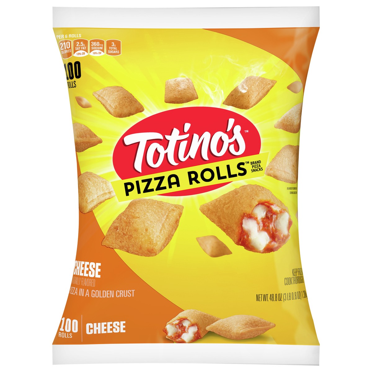 slide 1 of 9, Totino's Pizza Rolls, Cheese Flavored, Frozen Snacks, 48.85 oz, 100 ct, 100 ct