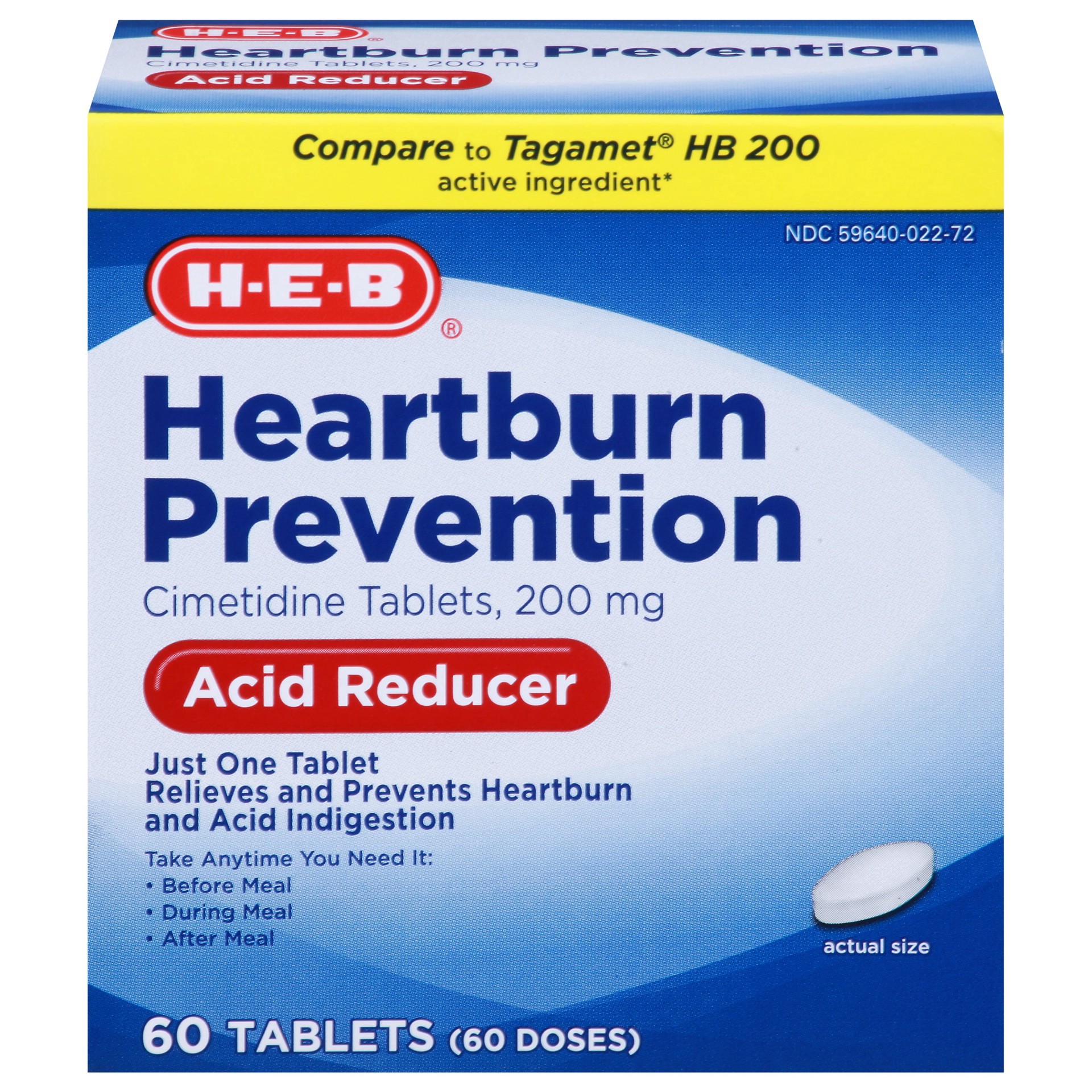 slide 1 of 1, H-E-B Cimetidine Tablets, 60 ct