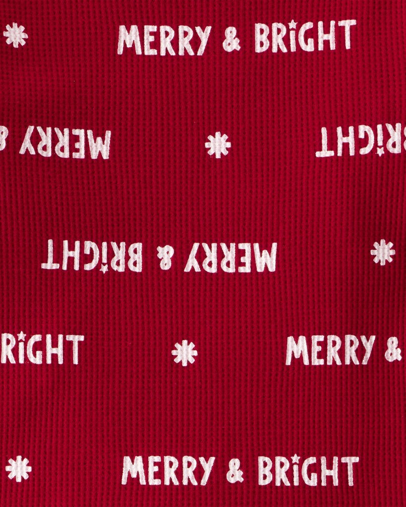 slide 2 of 2, Carter's Carters Toddler Merry & Bright Christmas Cotton Long-Sleeve 2-Piece Pajamas - Red Red 3T, 2 pc
