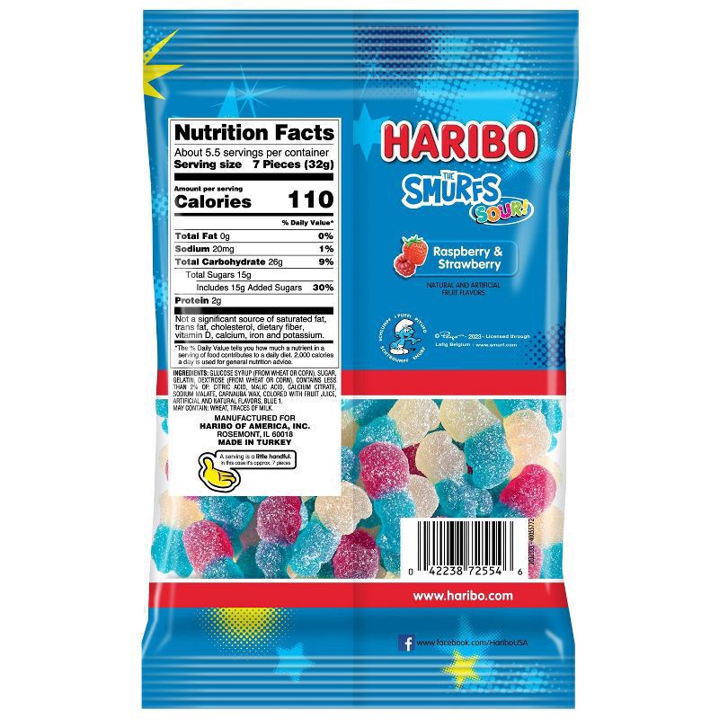 slide 3 of 3, Haribo Sour Smurfs Candy - 6.3oz, 6.3 oz