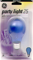 slide 1 of 1, GE 25-Watt Incandescent Party Light Bulb - Blue, 1 ct