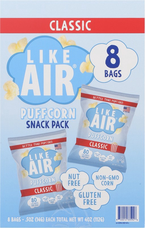 slide 4 of 5, Like Air Classic Puffcorn Snack Pack 8 - 0.5 oz Bags, 8 ct