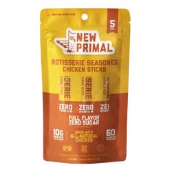 The New Primal Rotisserie Seasoned Chicken Sticks, 5 ct / 1 oz