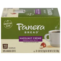 Panera Bread Cups Hazelnut Creme Coffee 10 - 0.42 oz Cups