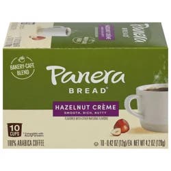 Panera Bread Cups Hazelnut Creme Coffee 10 - 0.42 oz Cups