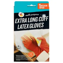 Latex Multi-Purpose Gloves Extra Long Cuff Medium