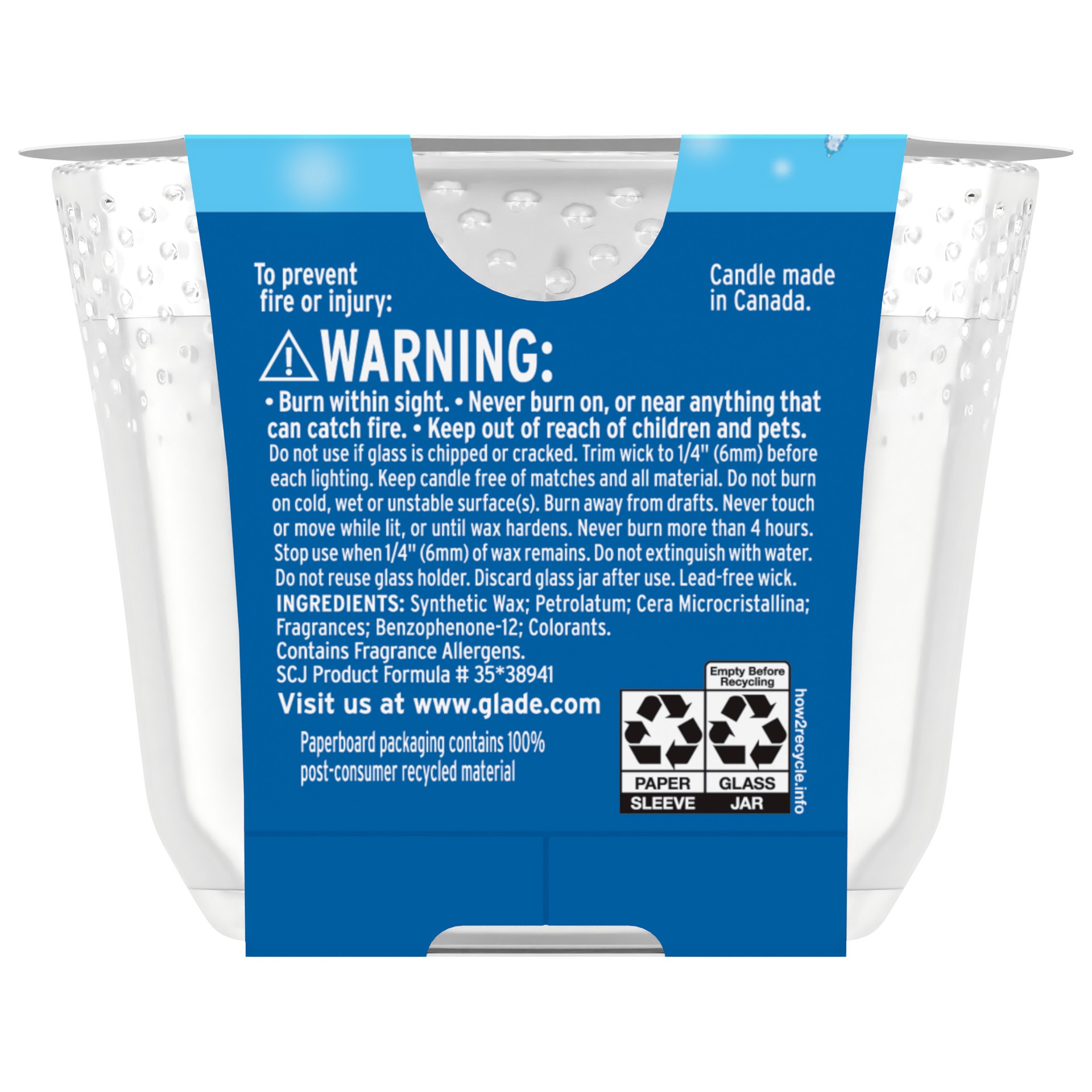 slide 2 of 5, Glade 3 Wick Scented Candle, Starlight & Snowflakes, Fragrance Infused with Essential Oils, 6.8 oz, 6.8 oz