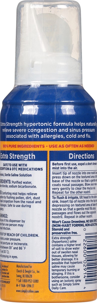 slide 2 of 9, Simply Saline Extra Strength Nasal Mist 4.6oz- Instant Relief for SEVERE Congestion- One 4.6oz Bottle, 4.60 fl oz