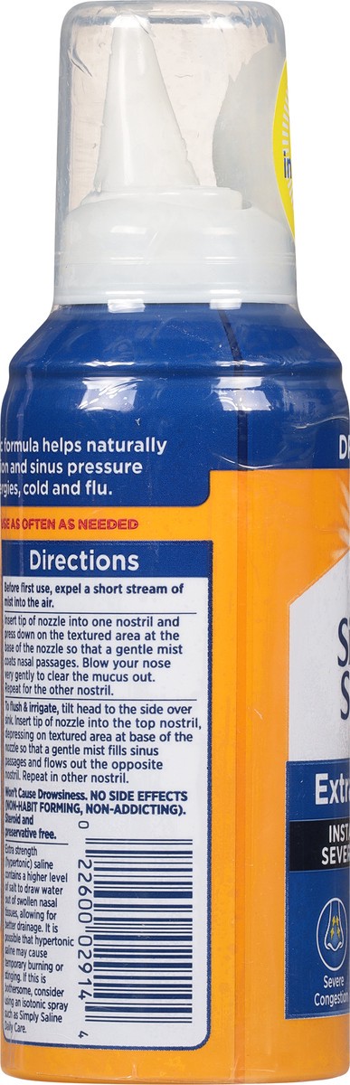 slide 8 of 9, Simply Saline Extra Strength Nasal Mist 4.6oz- Instant Relief for SEVERE Congestion- One 4.6oz Bottle, 4.60 fl oz