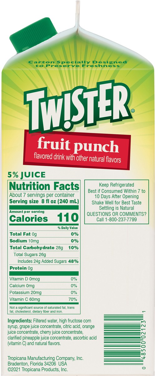 slide 12 of 14, Twister Tw!ster Flavored Drink, Fruit Punch- 59 fl oz, 59 fl oz