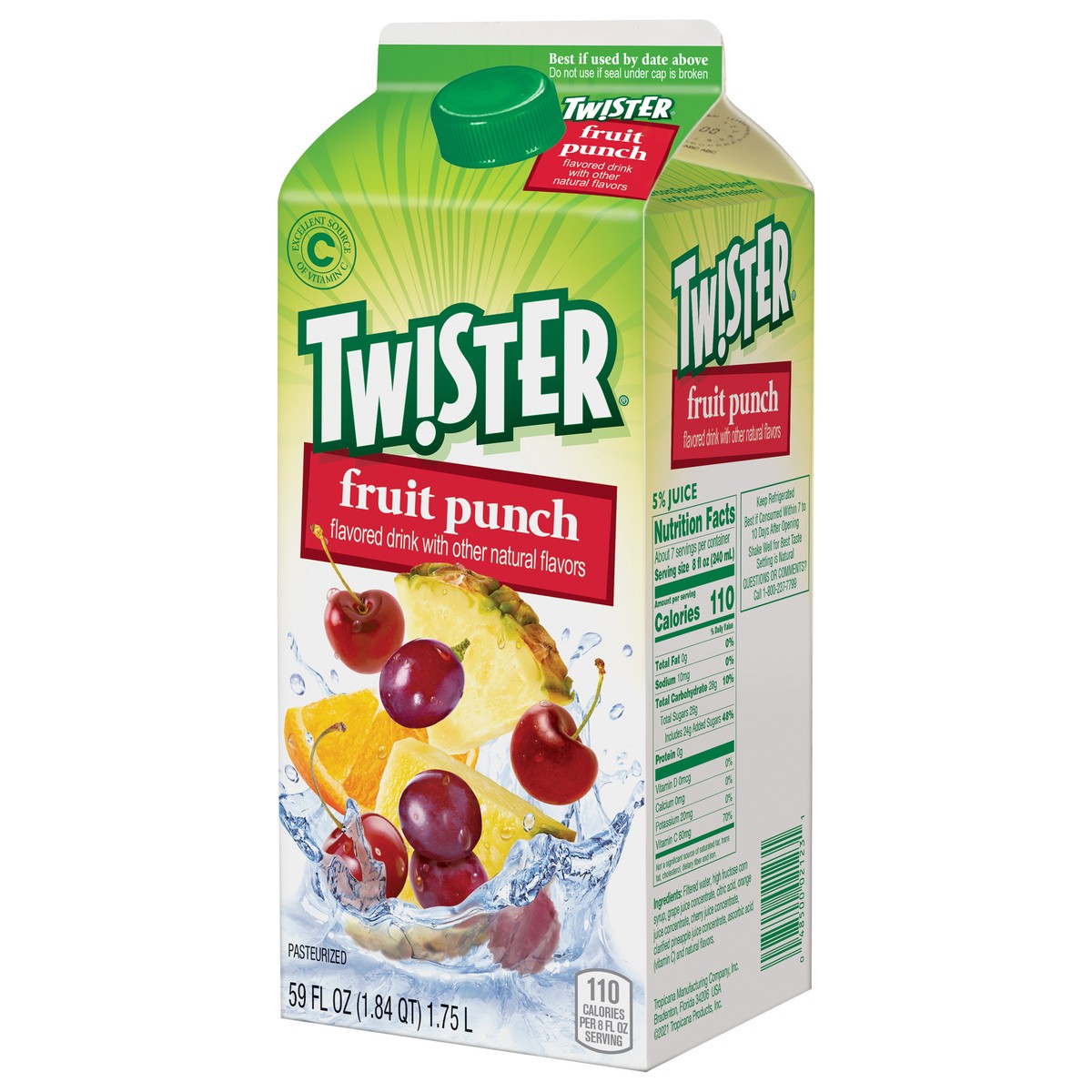 slide 7 of 14, Twister Tw!ster Flavored Drink, Fruit Punch- 59 fl oz, 59 fl oz