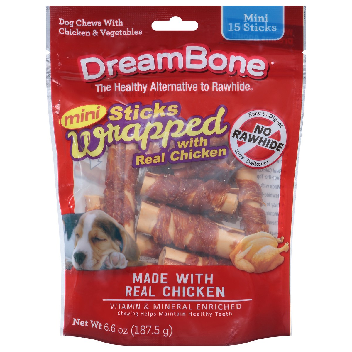 slide 1 of 9, DreamBone Mini Stick Wrapped Dog Chews 6.6 oz, 6.6 oz