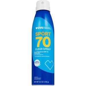 slide 1 of 1, CVS Health Sport Clear Broad Spectrum Sunscreen Spray 5.5 Oz, Spf 70, 1 ct