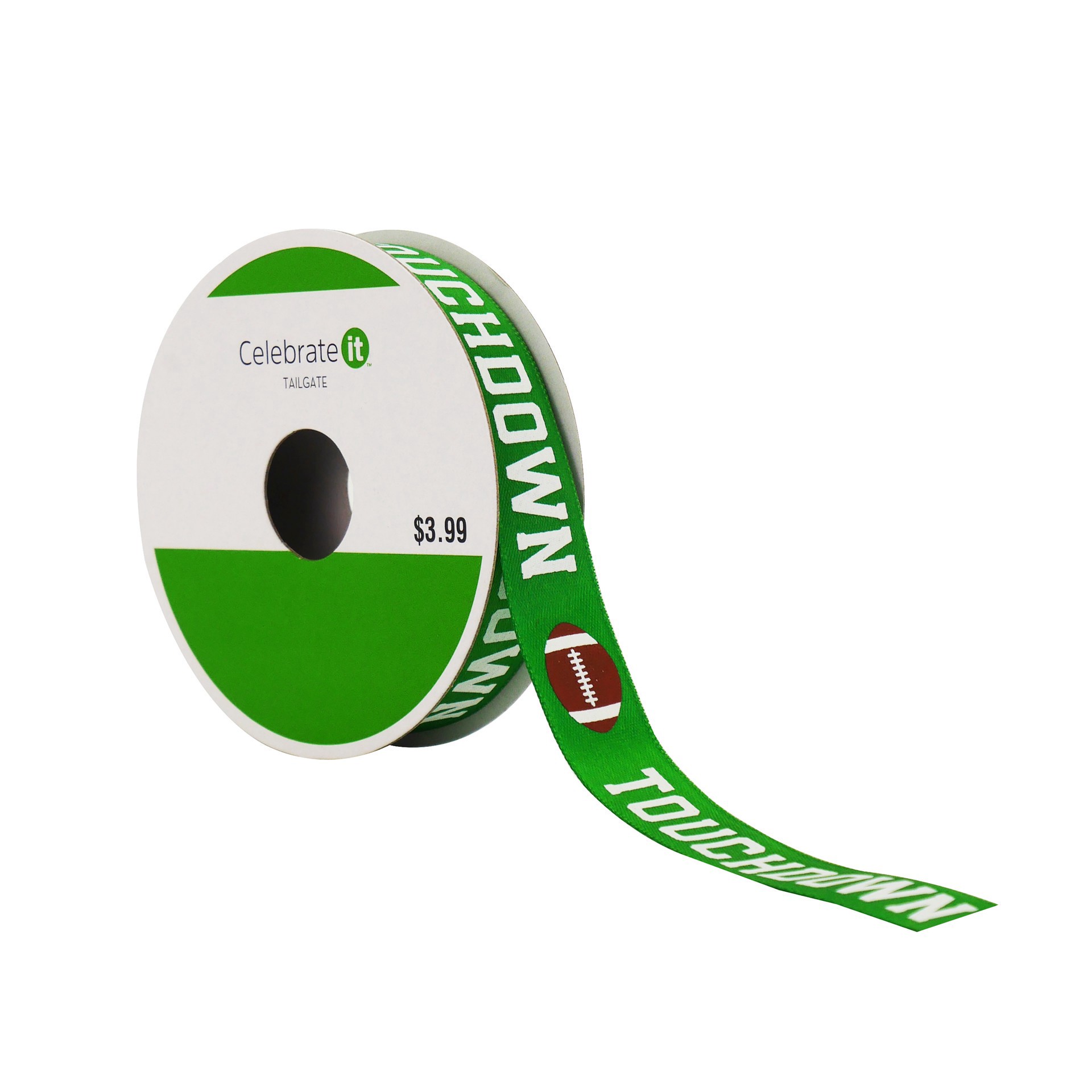 slide 3 of 3, 5/8" X 4yd. Touchdown Satin Ribbon By Celebrate It Tailgate, 5/8 in x 4 yd