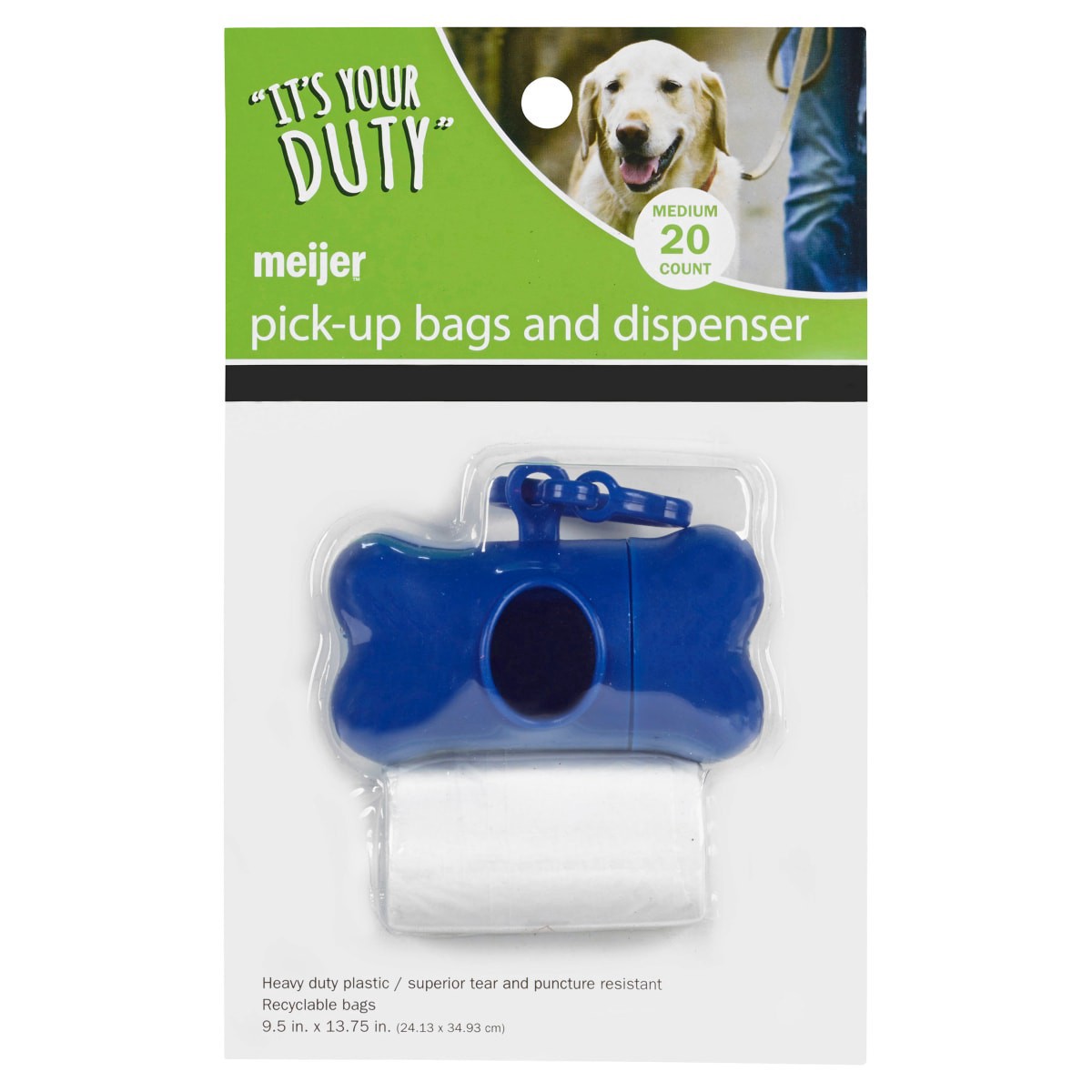 slide 1 of 1, Meijer Pet Waste Bags with Dispenser, 20 ct