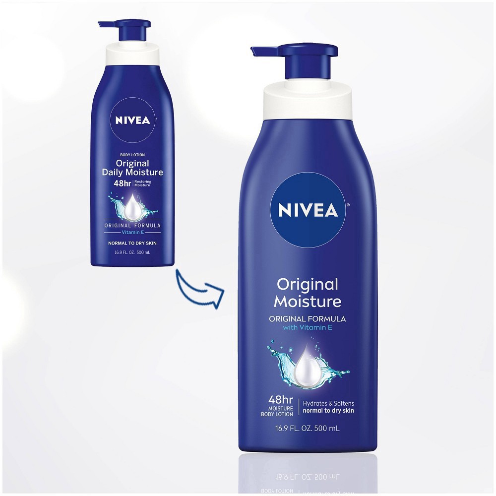 slide 8 of 15, Nivea Original Moisture Body Lotion with Vitamin E - 16.9 fl oz, 16.9 fl oz