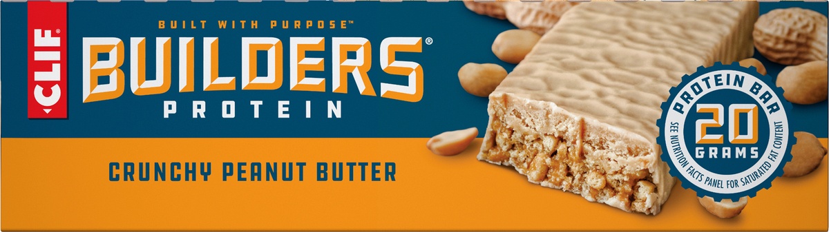 slide 7 of 10, CLIF Builder's Crunchy Peanut Butter Protein Bars, 12 ct; 2.4 oz