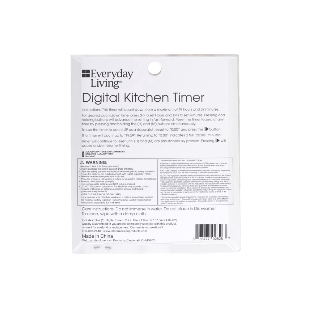 slide 2 of 3, Everyday Living Digital Kitchen Timer, 1 ct