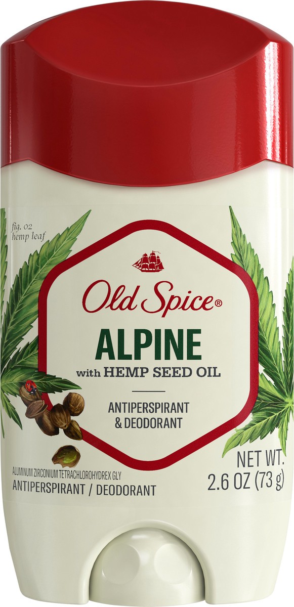 slide 3 of 3, Old Spice Men's Antiperspirant & Deodorant Alpine with Hemp Oil, 2.26oz, 2.6 oz