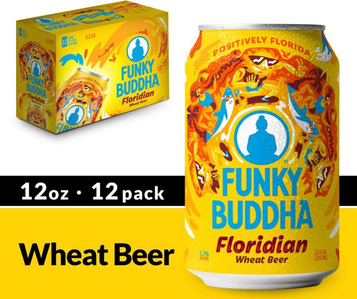 slide 2 of 2, Funky Buddha Floridian Wheat Craft Beer, 12 pk 12 fl oz Cans, 5.2% ABV, 12 ct; 12 oz