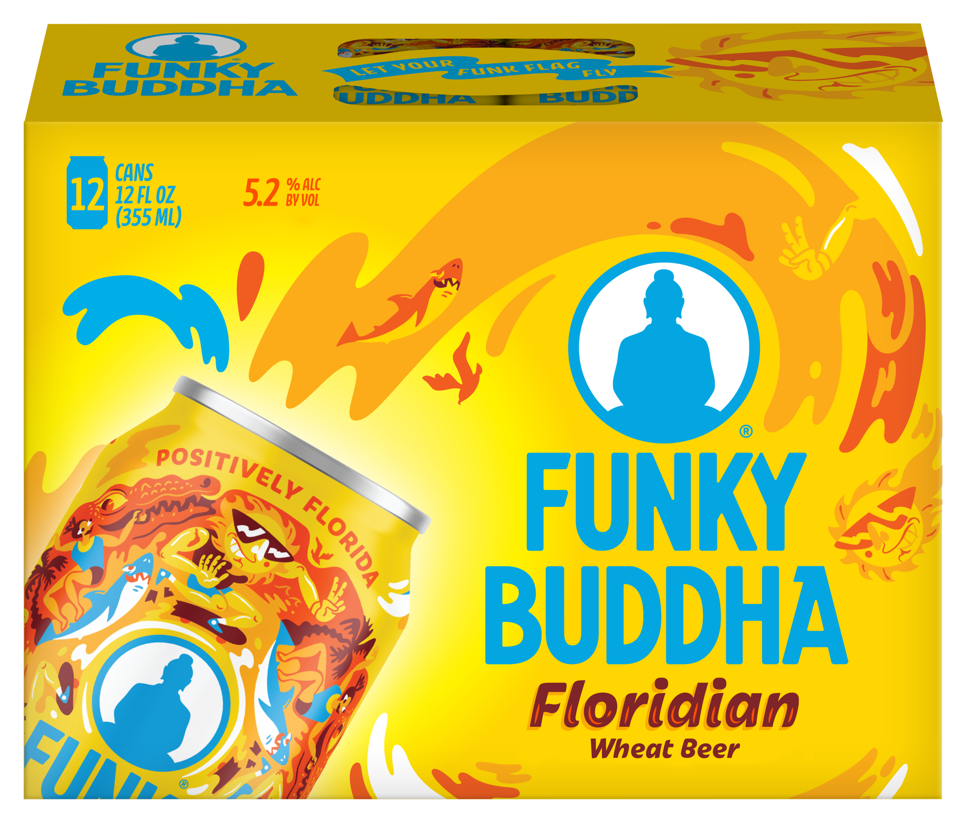 slide 1 of 2, Funky Buddha Floridian Wheat Craft Beer, 12 pk 12 fl oz Cans, 5.2% ABV, 12 ct; 12 oz