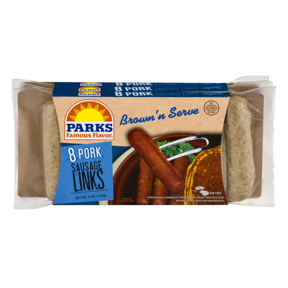slide 1 of 1, Parks Brown & Serve Pork Sausage Links, 8 ct; 6 oz
