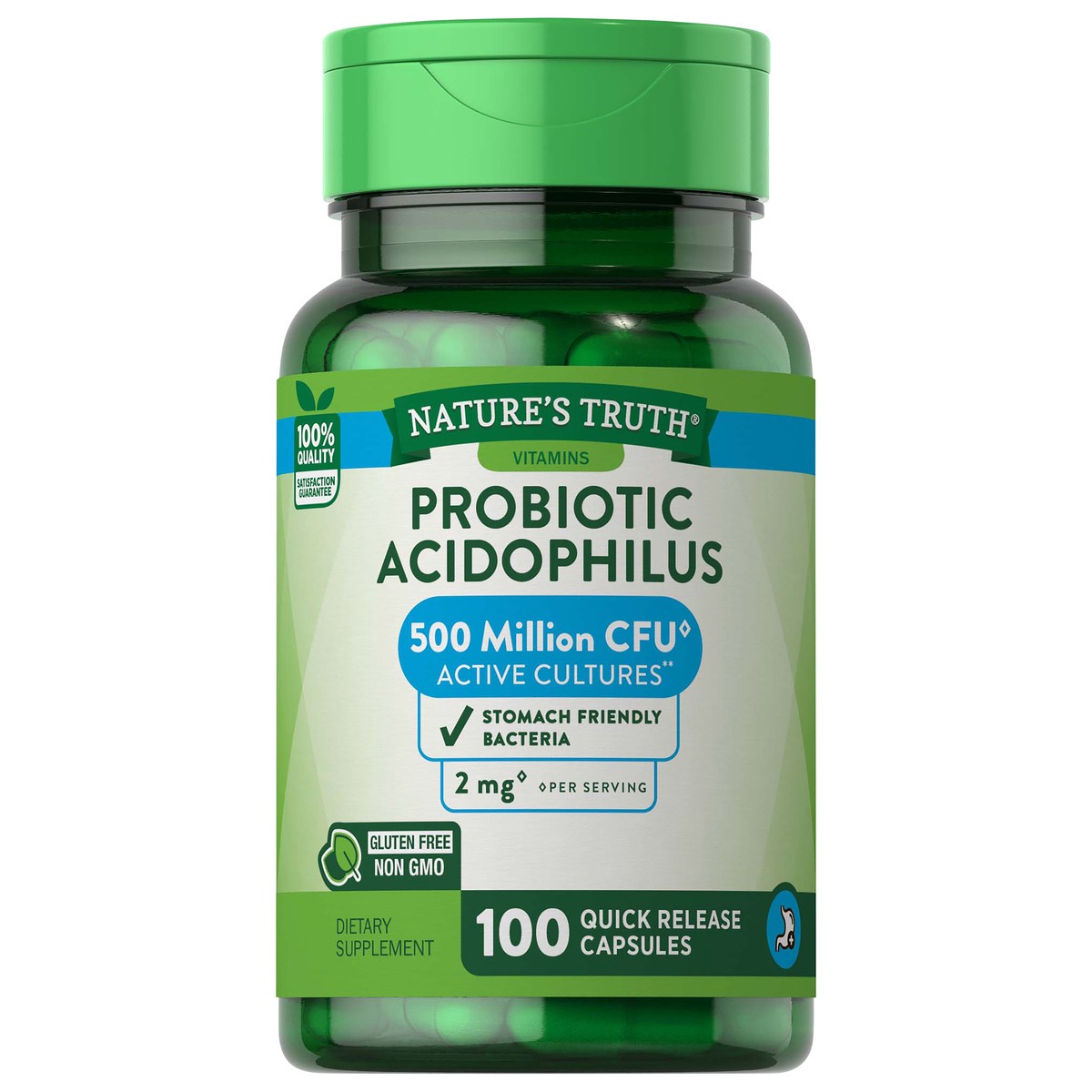 slide 1 of 5, Nature's Truth Probiotic Acidophilus, Quick Release Capsule, 100 ct