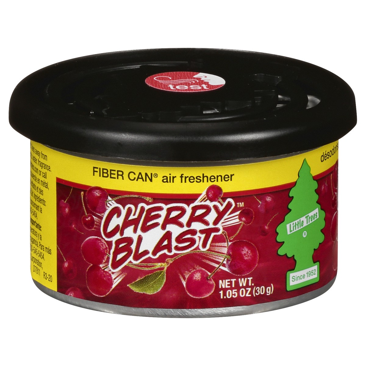 slide 1 of 1, Little Trees Cherry Blast Scented Fiber Can Air Freshener, 1.05 oz