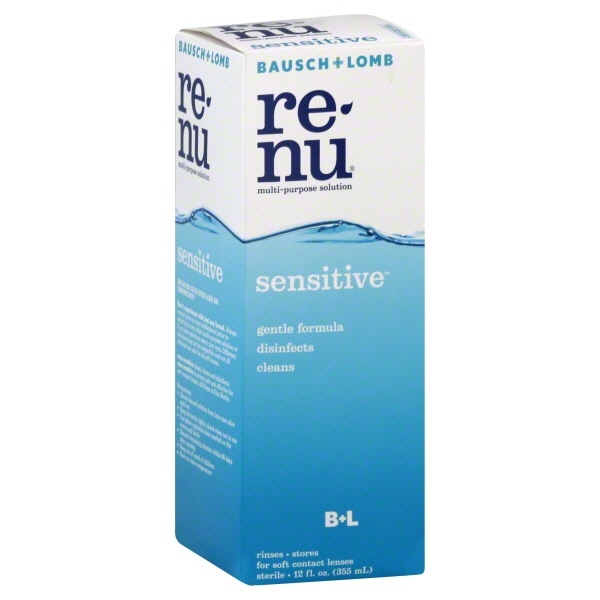 slide 1 of 1, Bausch + Lomb Re-Nu Sensitive Multi-Purpose Solution Gentle Formula, 12 oz