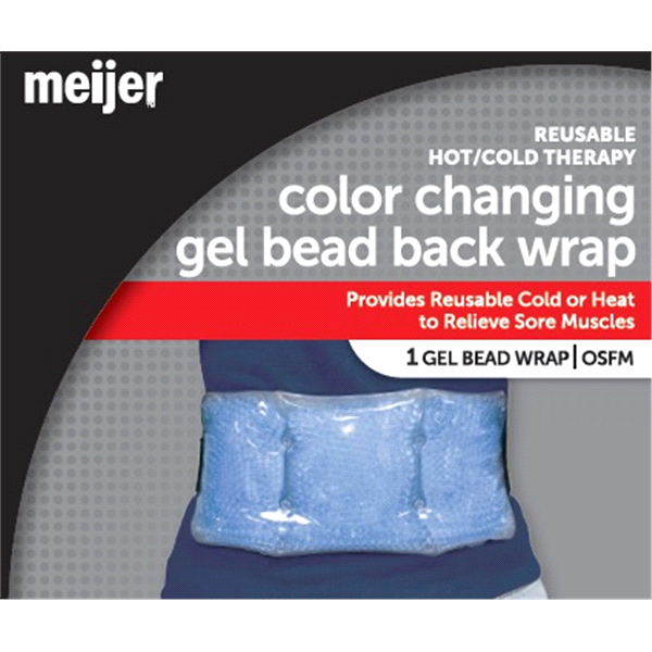 slide 1 of 1, Meijer Hot Or Cold Gel Bead Back Wrap, 1 ct