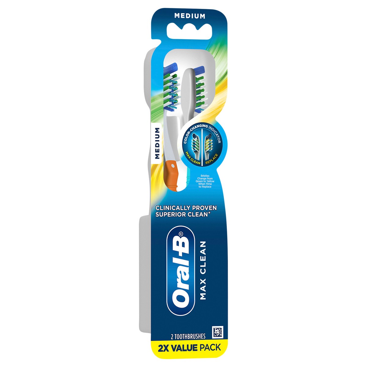 slide 2 of 8, Oral-B CrossAction Max Clean Manual Toothbrush, Medium, 2 Count, 2 ct