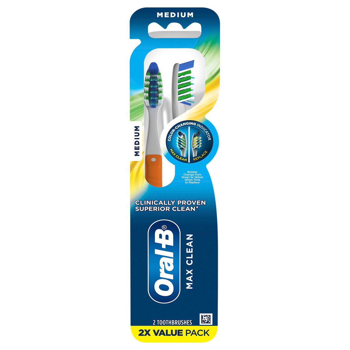 slide 7 of 8, Oral-B CrossAction Max Clean Manual Toothbrush, Medium, 2 Count, 2 ct