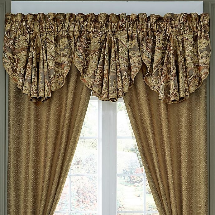 slide 1 of 1, Croscill Ashton Scalloped Window Valance - Gold, 1 ct