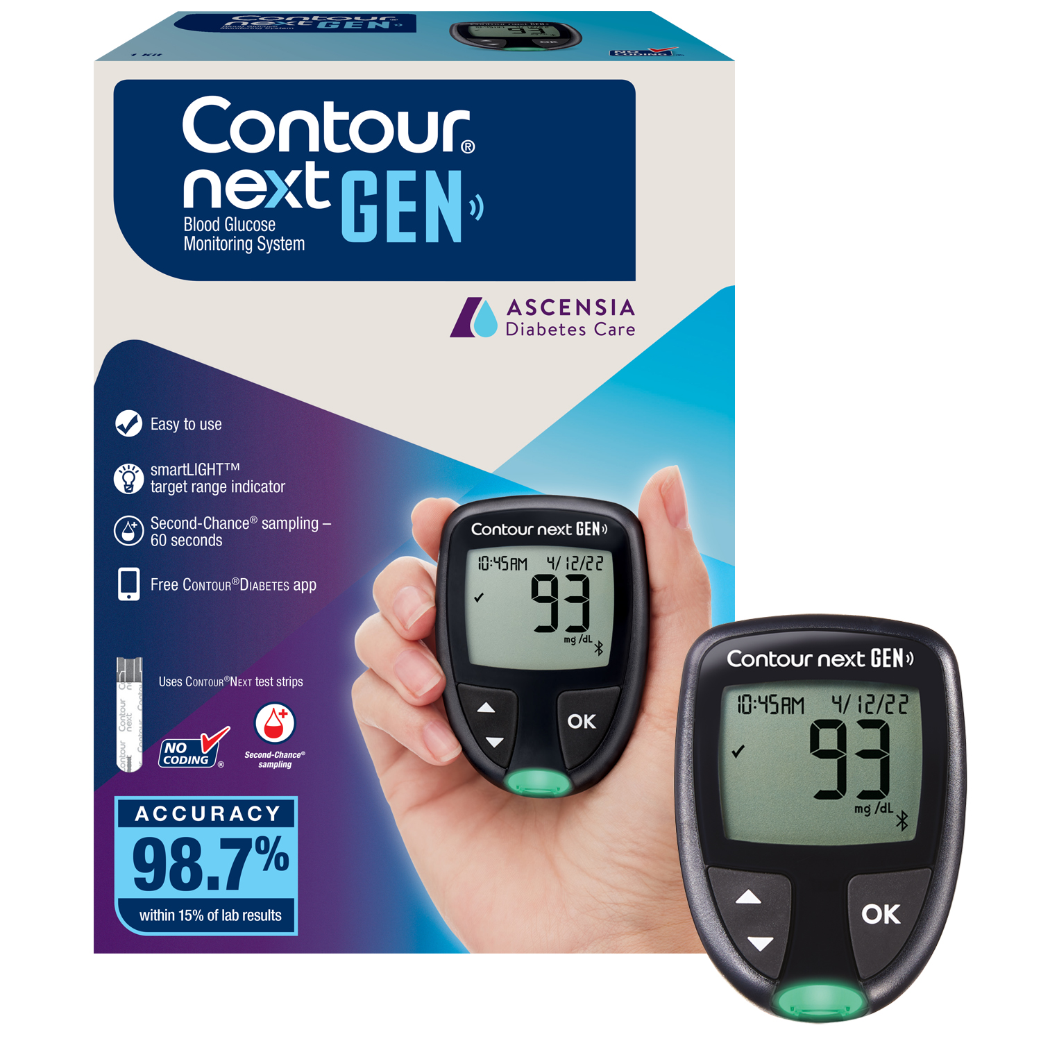 slide 1 of 2, Bayer Contour Next Gen Blood Glucose Monitoring System Meter, 1 ct
