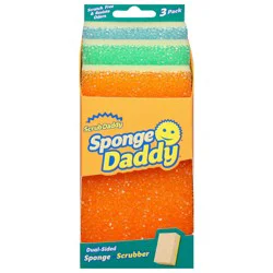 Sponge Daddy Dual-Sided Sponge + Scrubber 3 Pack 3 ea