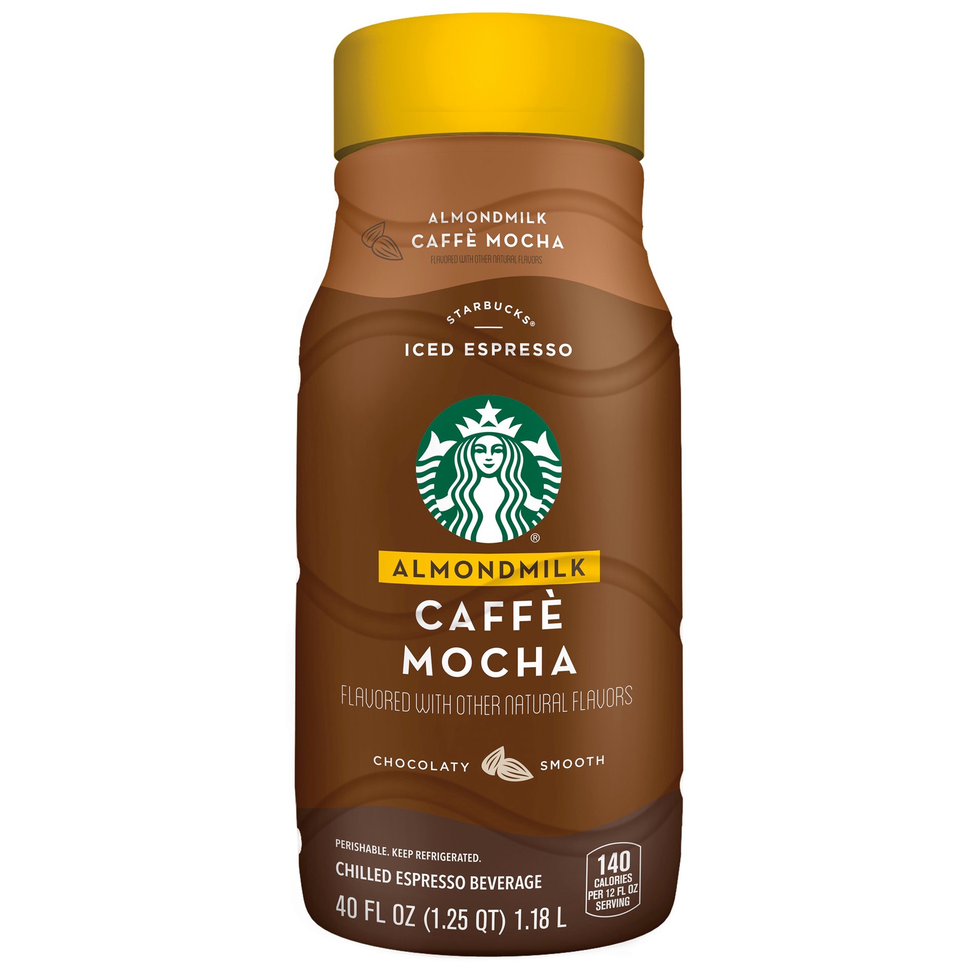 slide 1 of 1, Starbucks Iced Almond Milk Caffe Mocha Chilled Espresso Beverage, 40 fl oz