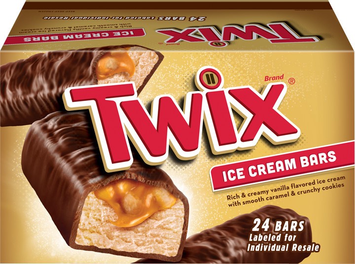 slide 1 of 2, TWIX Ice Cream Bars With Vanilla Ice Cream 24-Count Box, 24 ct