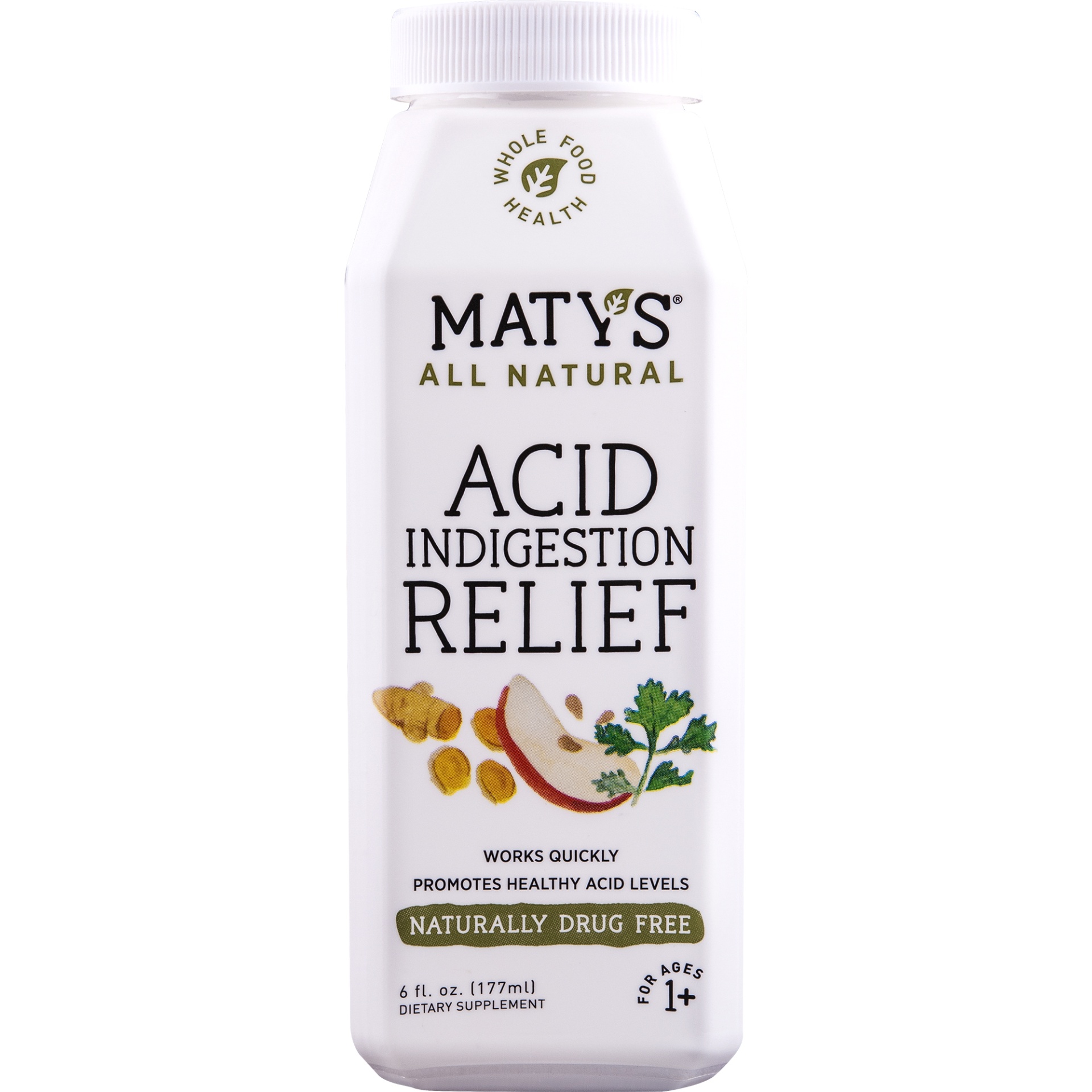 slide 1 of 1, Maty's All Natural Acid Indigestion Relief, 6 fl oz