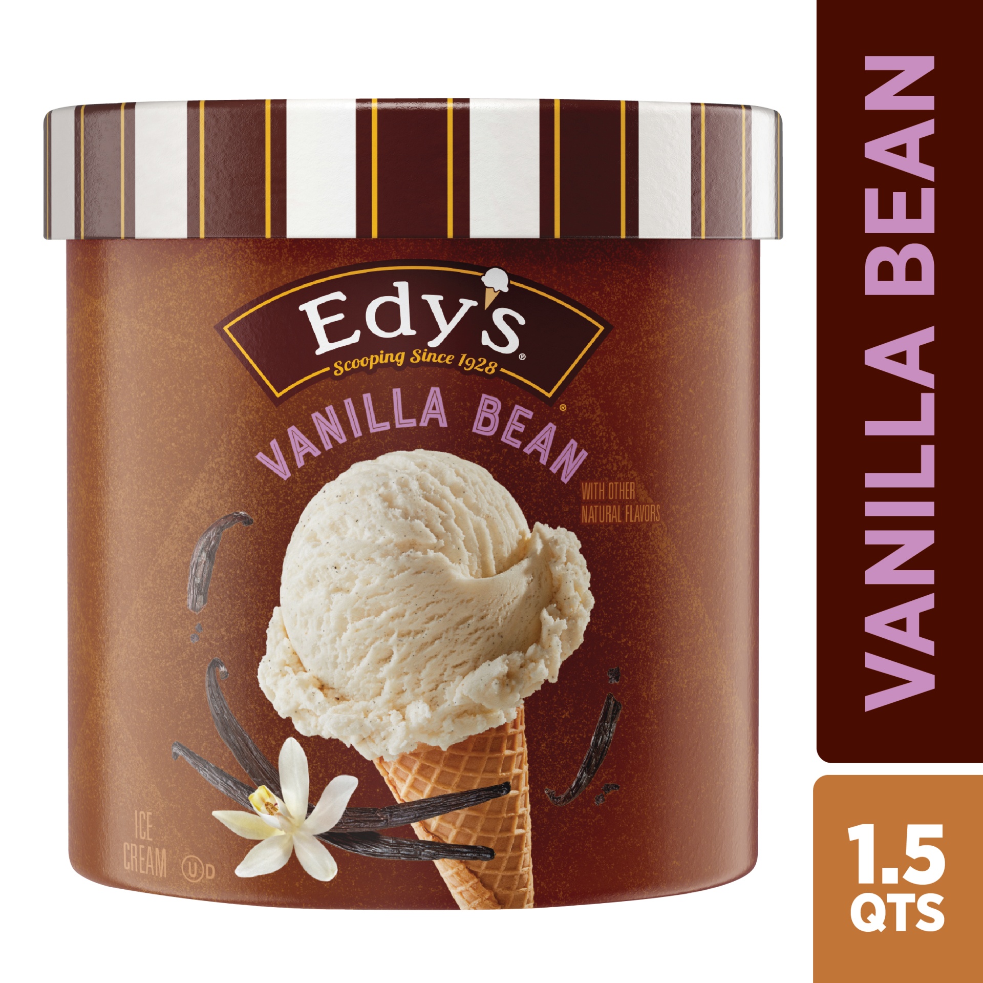 slide 1 of 7, Edy's Vanilla Bean Ice Cream, 1.5 qt